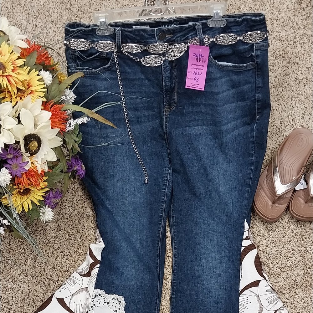 2686 Size 16W Terra & Sky Upcycled Stretch Bell-Bottoms - Picture 2 of 8